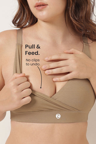 247 Extra Support Cotton Feeding Bra with Adjuster - Skin