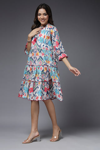 Color Burst Maternity Feeding Tier Dress