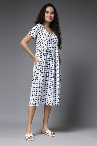 Graphic Elegance Maternity Feeding Dress