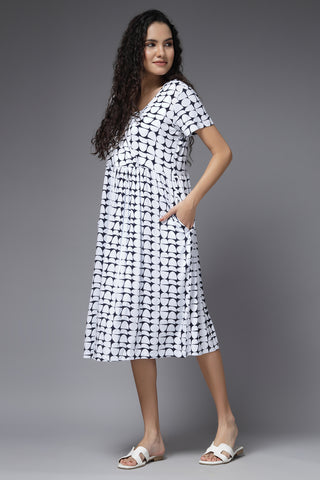 Graphic Elegance Maternity Feeding Dress