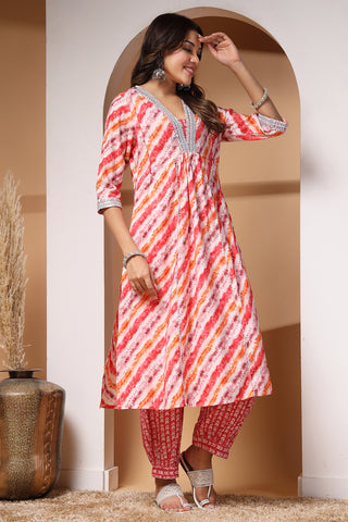 Orange Crush Maternity Kurta Set