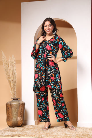 Floral Printed Maternity Zipless Feeding Co-ord Set