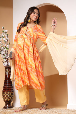 Sunset Serenade Zipless Maternity Kurta Set