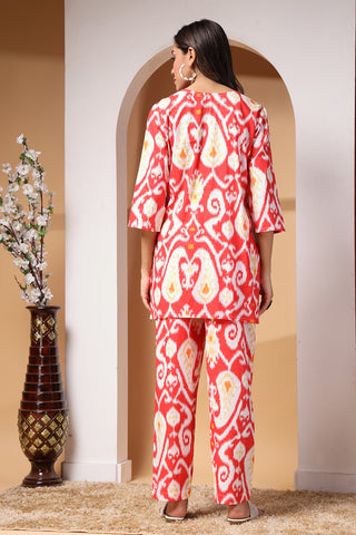 Ikat Illusion Maternity and Feeding Friendly  Co-ord Set