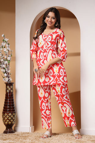 Ikat Illusion Maternity and Feeding Friendly  Co-ord Set