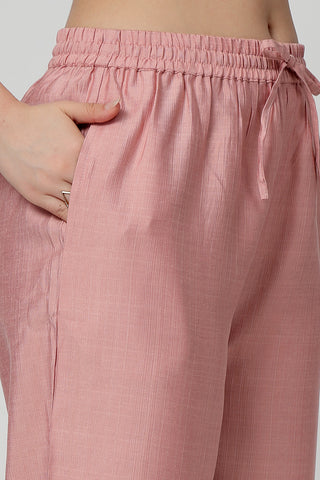 Maternity Zipless Feeding Suit Set with Dupatta - Peach