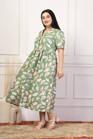 Leafy Retreat Maternity Feeding Dress