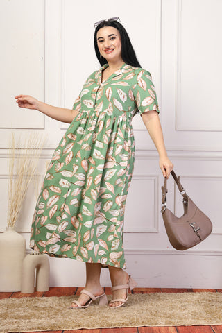 Leafy Retreat Maternity Feeding Dress