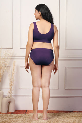 Plum Padded Bra; wire-free construction provides support without pinching or poking.