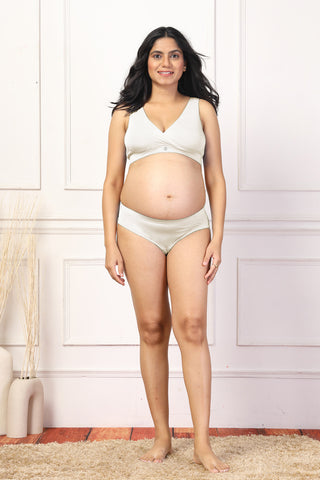 Off White Padded Bra; smooth fabric and stretch fit ensure comfort for all-day wear.