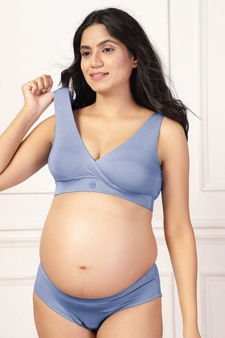 Close-up shows easy-access nursing clips for quick, effortless feeding.