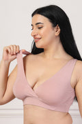 Blush Pink Padded Bra: Fixed cups ensure smooth coverage and natural shape.