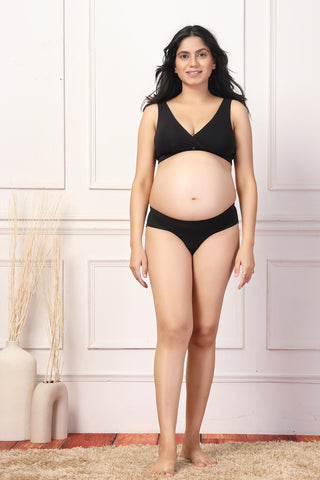 247 Modal Padded Maternity Feeding Bra Pack of 2 ( Black )