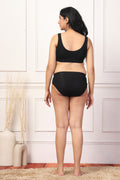 Black Padded Maternity Bra; blend of Modal and Elastane ensures stretch and durability.