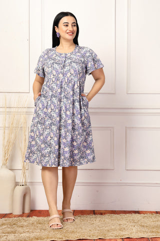 Lavender Breeze Maternity Zipless Feeding Dress