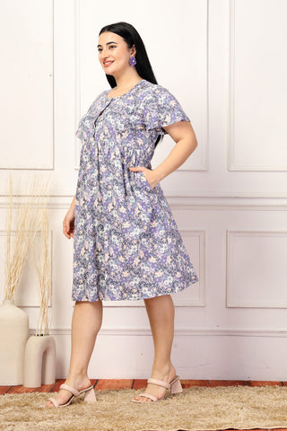 Lavender Breeze Maternity Zipless Feeding Dress