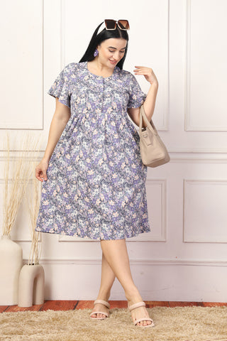 Lavender Breeze Maternity Zipless Feeding Dress