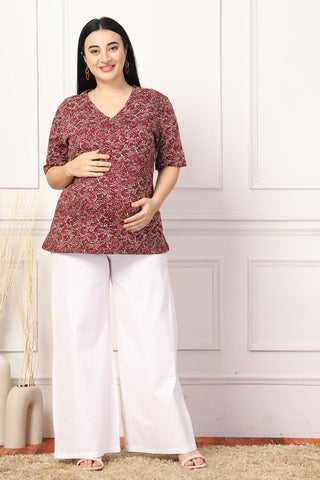 Autumn Blossom Maternity Zipless Feeding Top