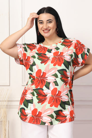 Fresh Floral Delight Maternity Zipless Feeding Top