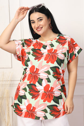 Fresh Floral Delight Maternity Zipless Feeding Top