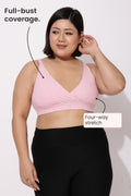 247 Extra Support Cotton Feeding Bra with Adjuster - Melange Pink