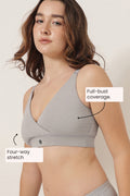 247 Extra Support Cotton Feeding Bra with Adjuster - Light Grey