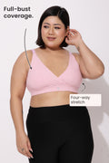 247 Extra Support Cotton Feeding Bra with Adjuster - Melange Pink