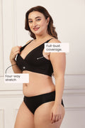 247 Extra Support Cotton Feeding Bra with Adjuster - Black