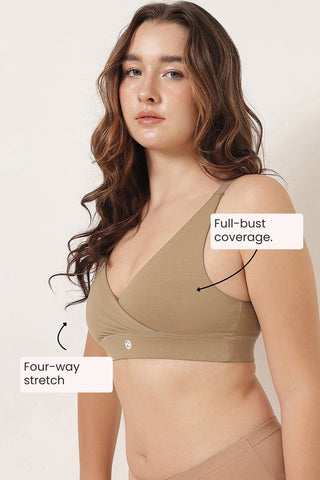 247 Extra Support Cotton Feeding Bra with Adjuster - Skin
