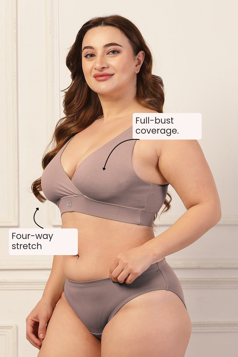 247 Extra Support Cotton Feeding Bra with Adjuster - Dark Skin