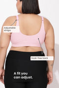 247 Extra Support Cotton Feeding Bra with Adjuster - Melange Pink