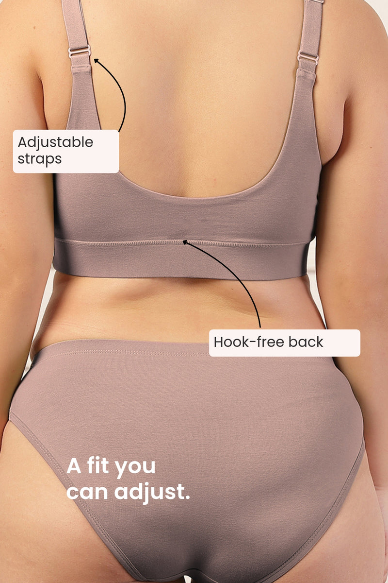 247 Extra Support Cotton Feeding Bra with Adjuster - Dark Skin