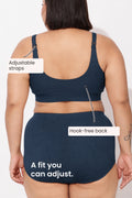247 Extra Support Cotton Feeding Bra with Adjuster - Navy Blue