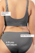 247 Extra Support Cotton Feeding Bra with Adjuster - Dark Grey