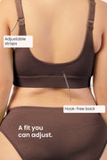 247 Extra Support Cotton Feeding Bra with Adjuster - Brown