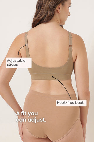 247 Extra Support Cotton Feeding Bra with Adjuster - Skin