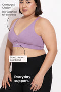 247 Extra Support Cotton Feeding Bra with Adjuster - Melange Purple