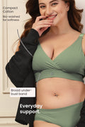 247 Extra Support Cotton Feeding Bra with Adjuster - Medium Green
