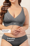 247 Extra Support Cotton Feeding Bra with Adjuster - Dark Grey