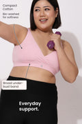 247 Extra Support Cotton Feeding Bra with Adjuster - Melange Pink