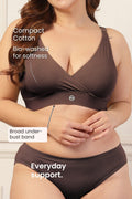 247 Extra Support Cotton Feeding Bra with Adjuster - Brown