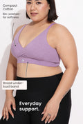 247 Extra Support Cotton Feeding Bra with Adjuster - Melange Purple