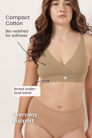 247 Extra Support Cotton Feeding Bra with Adjuster - Skin