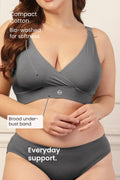 247 Extra Support Cotton Feeding Bra with Adjuster - Dark Grey