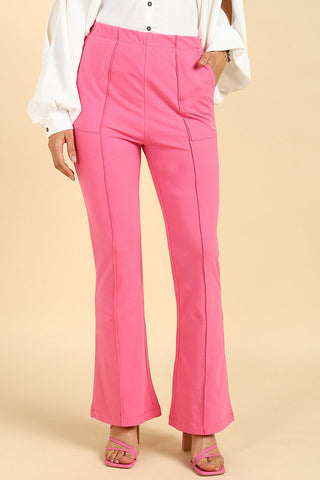 Pink Pants hem; stitched cuff maintains shape and provides structure.