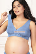 247 (Upgraded) Cornflower Blue Modal Padded Maternity Feeding Bra