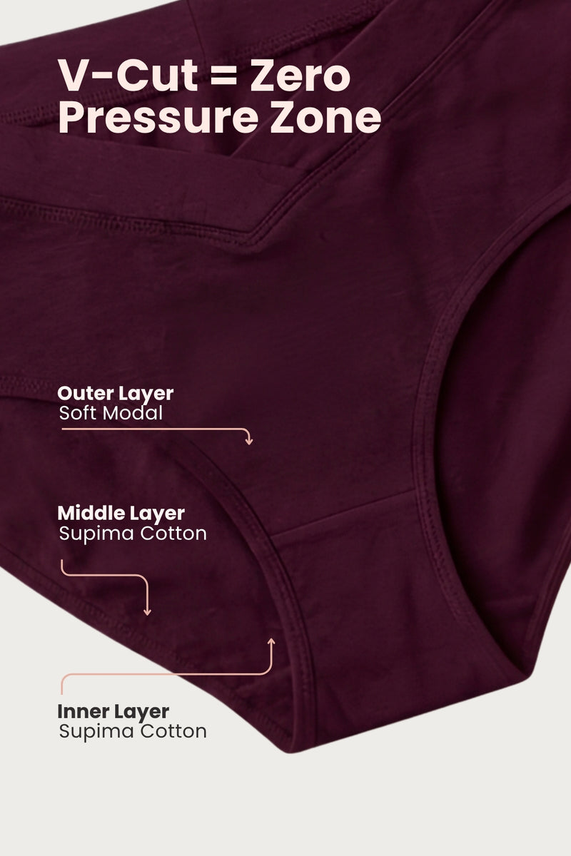Modal C-Section Panty - Wine
