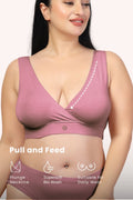 247 (Upgraded) Plumwine Modal Padded Maternity Feeding Bra