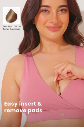 247 (Upgraded) Modal Pack of 3 Padded Maternity Feeding Bra (Navy, Dark Skin, Plumwine)