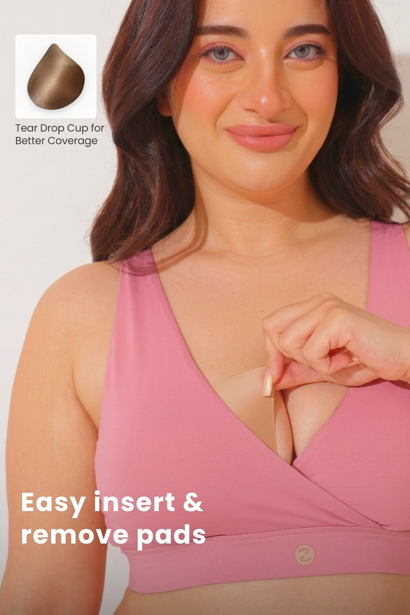 247 (Upgraded) Plumwine Modal Padded Maternity Feeding Bra